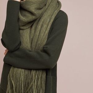 Anthropology Oversized Moss Green Blanket Scarf